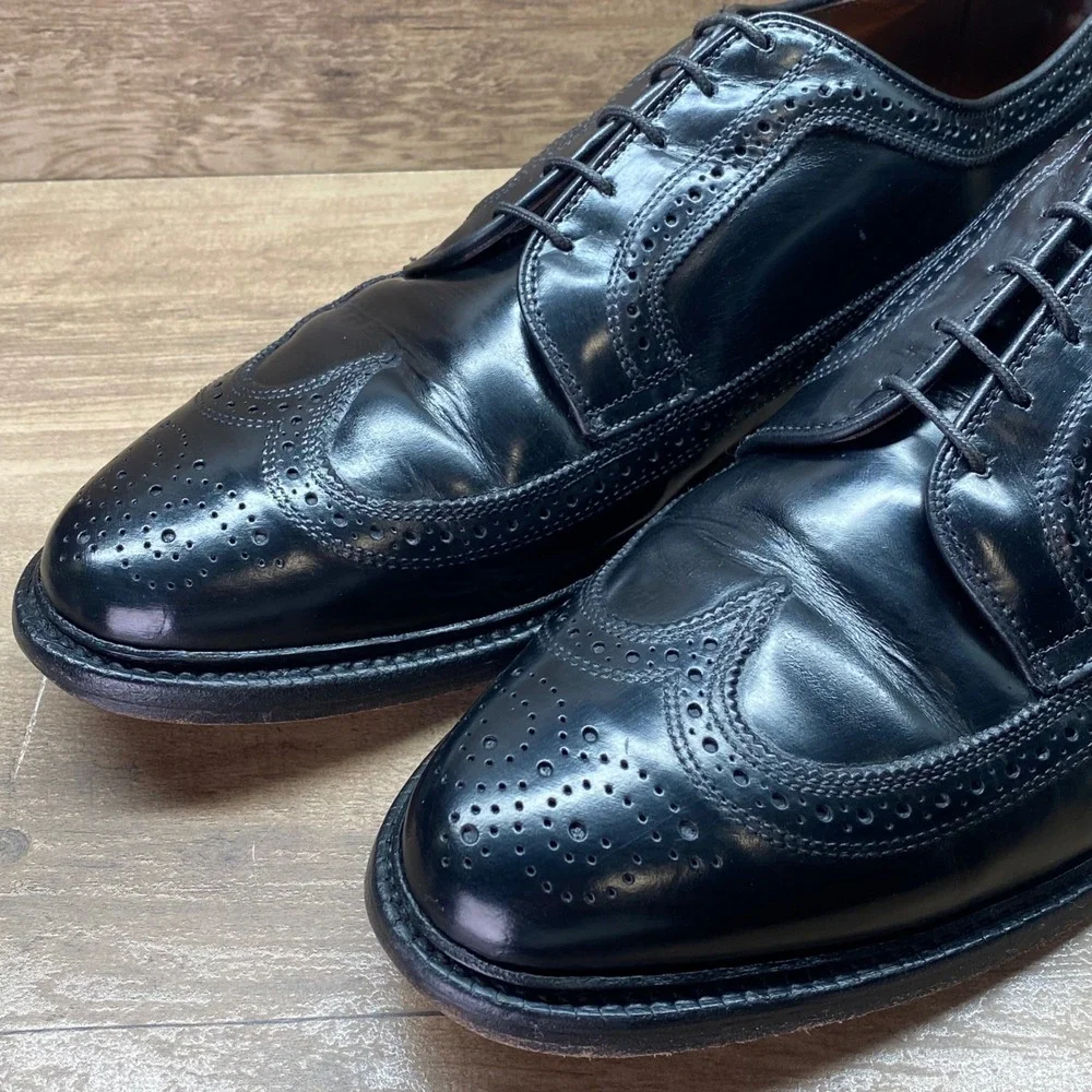 Allen Edmonds MacNeil Black Leather Wingtip‎ Brogue Derby Shoes Mens 12 D Calf